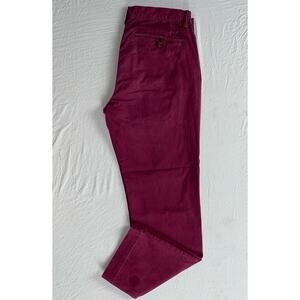 Ralph Lauren Stretch Straight Fit Flat Front Chino Pants. Washed Burgundy, 32X29
